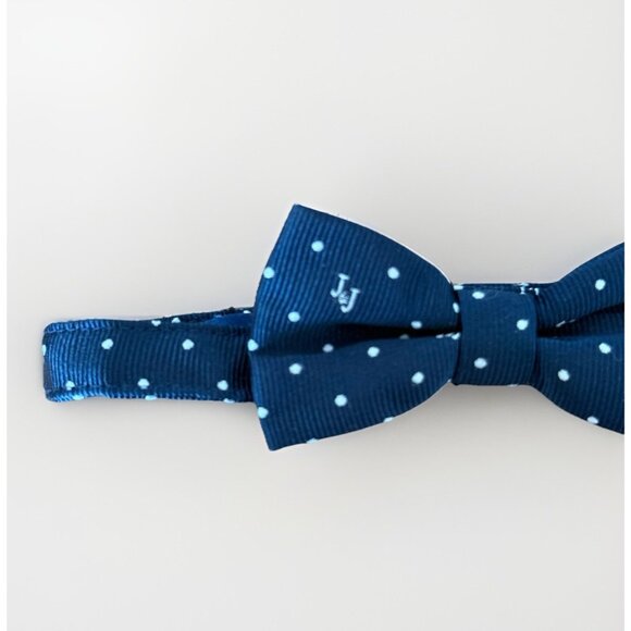Janie and Jack Bow Tie blue Logo polka dot Infant Toddler Bowtie Classic Preppy - Picture 2 of 8